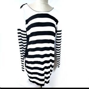 a.n.a Black White Stripe Sweater Dress Size XL